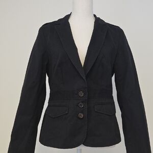 NWT  Vintage Lucky Brand Black 100% Cotton Women's Blazer